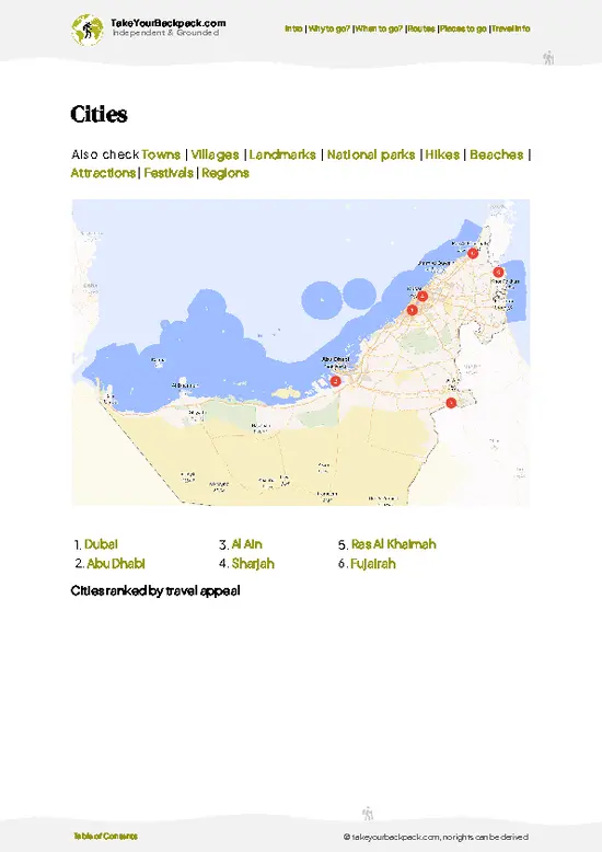 example page 6 from our offline Travel Guide for United Arab Emirates